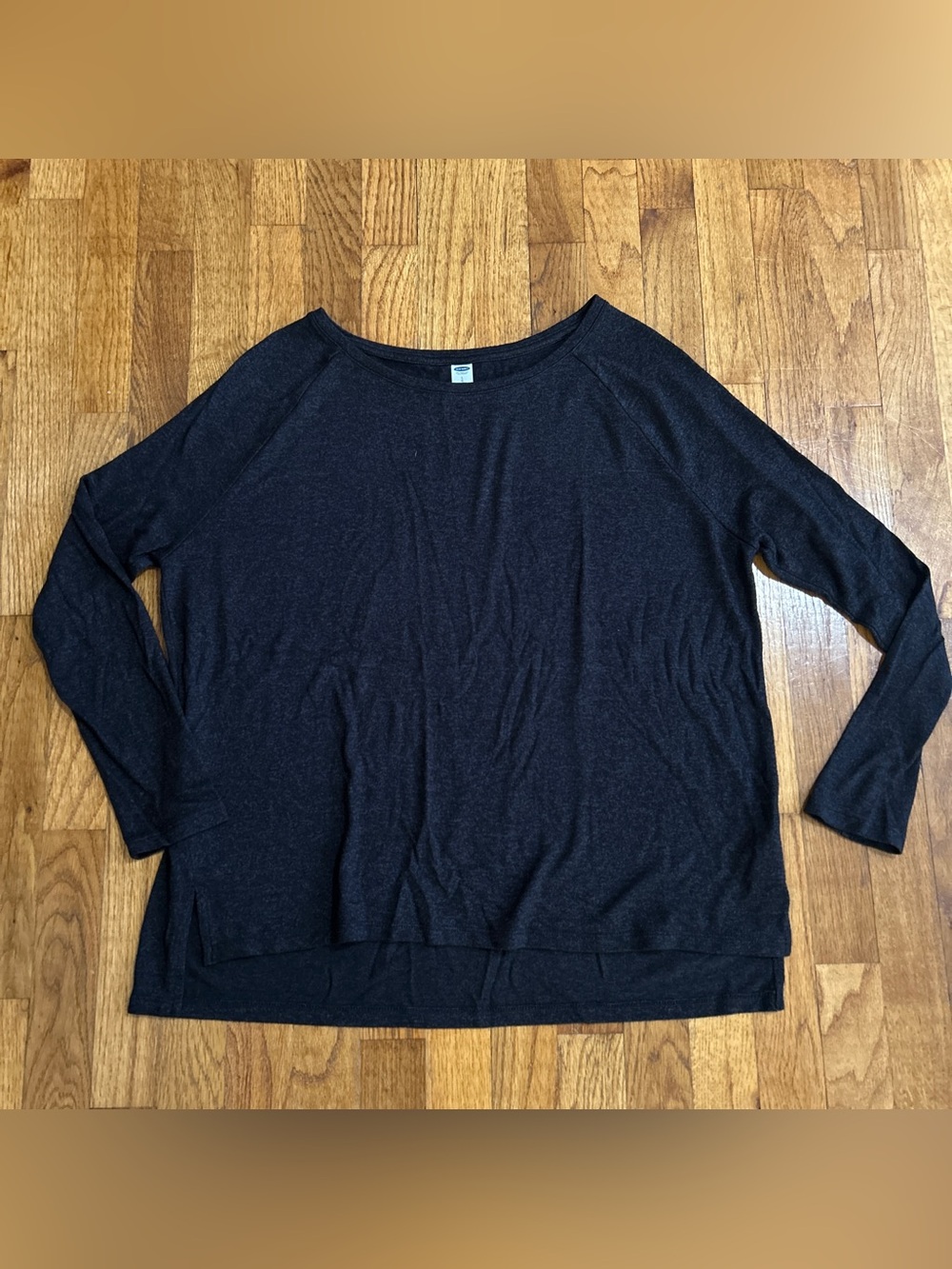 Old Navy Women's Charcoal Heather Gray Long Sleeve T-Shirt Size Large